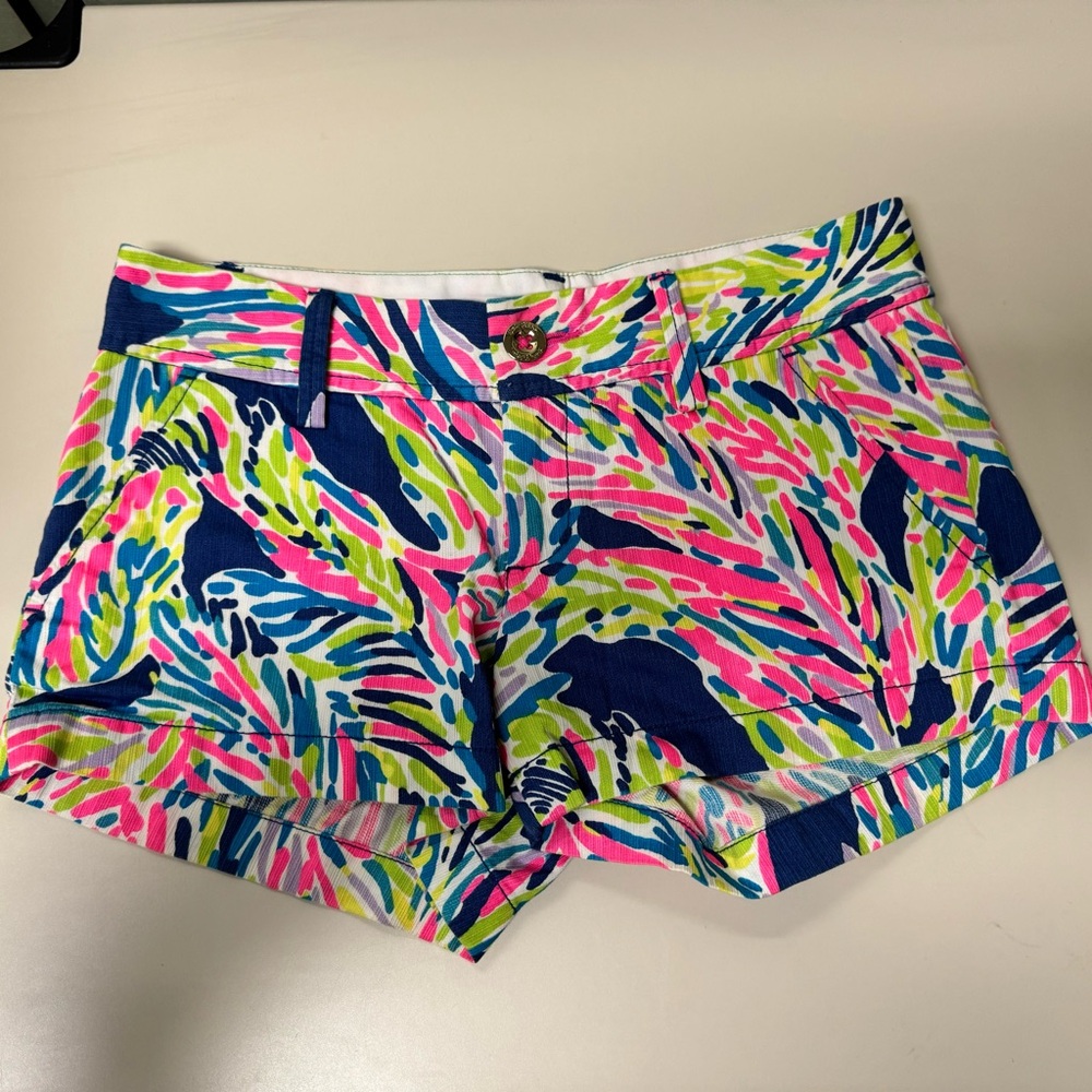 Lilly Pulitzer Women’s The Walsh Shorts Sz 00 Palm Royale Beachy Preppy Summery